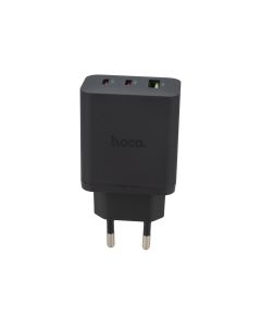 Зарядний пристрій Hoco N50 (1 USB + 2 USB-C) PD 45W Чорний (Black)