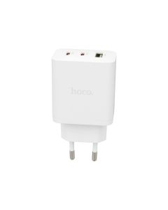 Зарядний пристрій Hoco N50 (1 USB + 2  USB-C) PD 45W Білий (White)