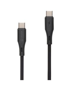 USB кабель Veron CC-X82 Silicone 60W Type-C to Type-C 1м Чорний