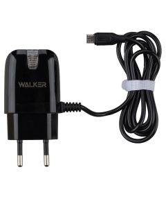 Зарядний пристрій Walker WH-22 1A + кабель Micro-USB Чорний (Black)