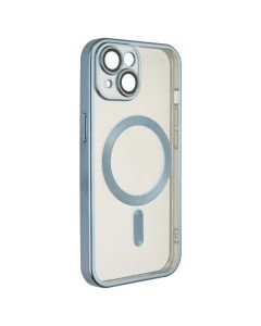 Чехол накладка для iPhone 15 WAVE Metal Matte Case с магнитным кольцом MagSafe Синий