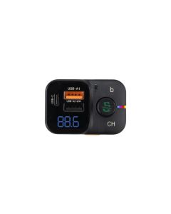 Fm-модулятор XO BCC-09 2USB/1Type-C 25W 3A Bluetooth Чорний (Black)