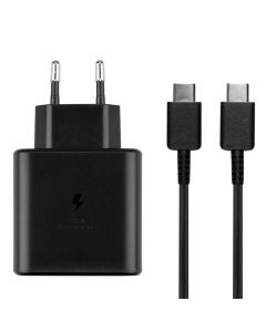 Зарядний пристрій Samsung 25W PD Power Adapter + кабель Type-C Чорний (EP-TA800NBE) (Black)