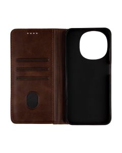 Чехол кейс для Tecno Spark Go 1/Pop 9/Go 2025 DM Book Case Leather Коричневый (темно-коричневый)