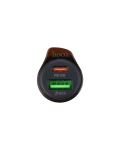 Автомобільний зарядний пристрій Hoco NZ16A USB/Type-C 43W PD QC 25W Срібний (Metal Grey)