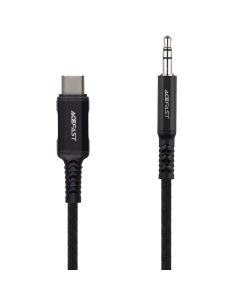Кабель AUX Acefast C1-08 3.5 to Type-C 1.2м Чорний (Black)