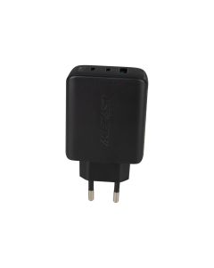 Зарядний пристрій Acefast A41 GaN (2 USB-C + 1 USB) PD 65W Чорний (Black)
