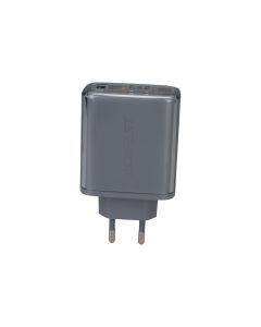 Зарядний пристрій Acefast A45 Exploration series GaN (2 USB-C + 1 USB) PD 65W Сірий (Grey)