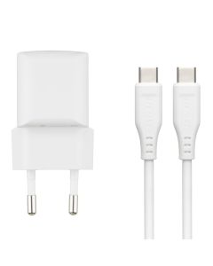 Зарядний пристрій Acefast A73 Mini GaN (USB-C) PD 20W + кабель Type-C to Type-C Білий (White)