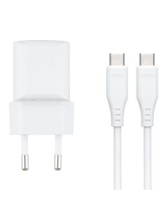 Зарядний пристрій Acefast A77 Mini GaN (USB-C) PD 30W + кабель Type-C to Type-C Білий (White)