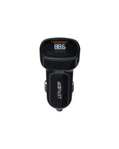 Автомобільний зарядний пристрій Acefast B4 2Type-C+USB PD 66W LED Чорний (Black)