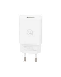 Зарядний пристрій Usams T21 (USB) 2.1A + кабель Lightning Білий (White)