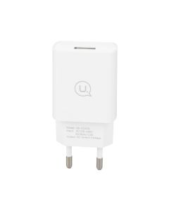 Зарядний пристрій Usams T21 (USB) 2.1A + кабель Micro-USB Білий (White)