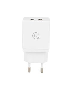 Зарядний пристрій Usams СС090 (2 USB) 2.1A + кабель Type-C Білий (White)