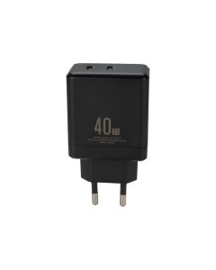 Зарядное устройство Usams CC172 GaN (2 USB-C) QC&PD3.0 40W Черный