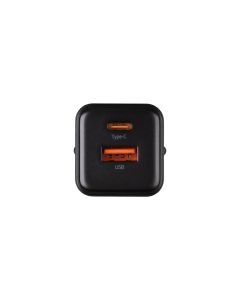 Зарядний пристрій Usams US-CC189 (1 USB-C + 1 USB) QC&PD3.0 30W Чорний (Black)
