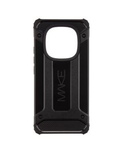 Чехол накладка для Xiaomi Redmi Note 14 Pro Panzer MakeFuture Черный (Black)