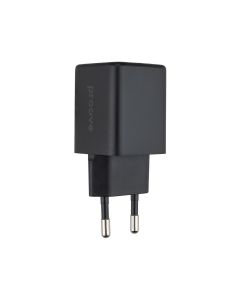 Зарядное устройство Proove Pure GaN Plus 25W (USB-C + USB) Черное (Black)