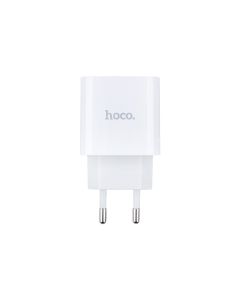 Зарядний пристрій Hoco C80A Plus (PD20W+QC3.0) + кабель Type-C to Lightning Білий (White)