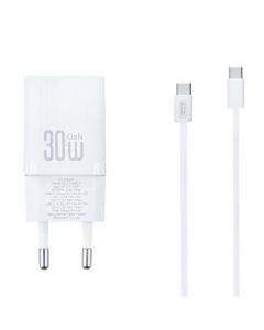 Зарядное устройство XO L149 (USB + USB-C) 30W + кабель Type-C to Lightning Белый (White)