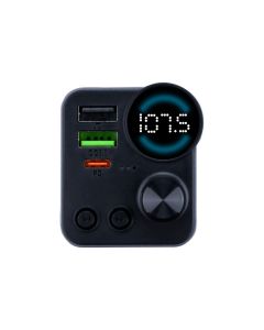 Fm-модулятор Hoco E86 PD30W+QC3.0 18W Total 48W Bluetooth Чорний (Black)