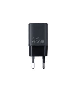 Зарядний пристрій Veron TC-099 (USB-C) PD 20W + кабель Type-C to Lightning Чорний (Black)