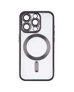 Чохол-накладка для iPhone 15 Pro WAVE Metal Matte Case с магнітним кільцем MagSafe Чорний (Black)