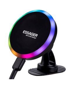 Автотримач Essager Neon (EZJCX-NH01-Z) Магнітний з бездротовою зарядкою Чорний (Black)