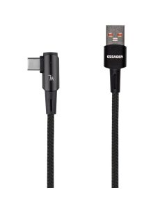 USB кабель Essager Sunset Bend Type Type-C to Type-C 7A 100W 1м (EXCWT7A-CG01-P) Чорний (Black)
