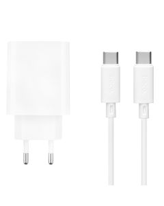 Зарядное устройство Hoco C143A Benefit PD20W (1USB-C) + кабель Type-C to Type-C Белый (White)