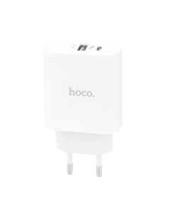 Зарядний пристрій Hoco C80A PD20W+QC3.0 + кабель Type-C to Lightning Білий (White)