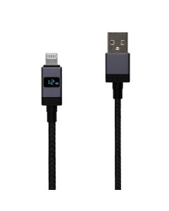 USB кабель Hoco X118 Digital Display Lightning 1м Чорний (Black)