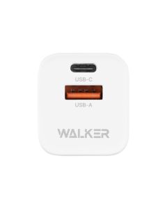 Зарядний пристрій Walker WH-43 (1USB + 1USB-C) 33W Білий (White)