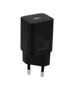Зарядное устройство Baseus Super Silicone Quick Charge (USB-C) PD 25W Черное (Black)