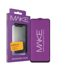Защитное стекло для Samsung A07 MakeFuture 3D Черное (Black)