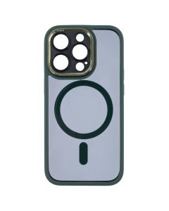 Чохол накладка для iPhone 14 Pro TPU+PC+Metal Calais MagSafe Зелена (Green)