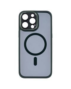 Чехол накладка для iPhone 14 Pro Max TPU+PC+Metal Calais MagSafe Зелёный (Green)