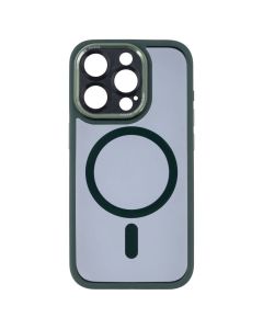 Чохол-накладка для iPhone 15 Pro TPU+PC+Metal Calais MagSafe Зелена (Green)