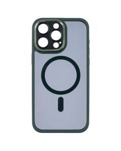 Чохол накладка для iPhone 15 Pro Max TPU+PC+Metal Calais MagSafe Зелена (Green)
