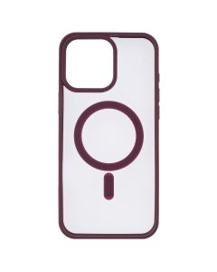 Чехол-накладка для iPhone 16 Pro Max TPU Color MagSafe Красный (Винный)