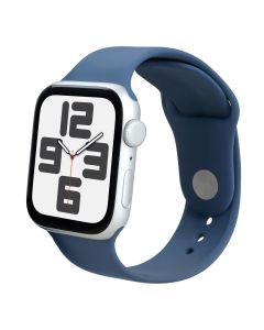 Смарт-годинник Apple Watch SE GPS 44мм Silver Aluminium Case with Denim Sport Band - M/L (MXER3QH/A)