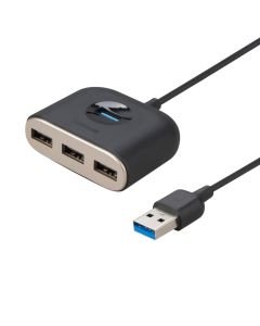 USB хаб Baseus Round Box (USB to USB 3.0+3USB 2.0) 1м Чорний (Black)