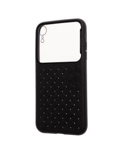Чехол накладка для iPhone XR Baseus Glass & Weaving Чёрный (Black)