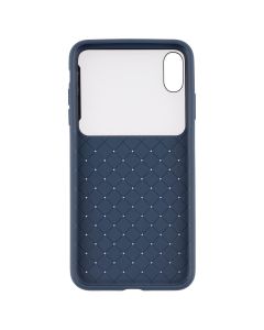 Чехол накладка для iPhone XS MAX Baseus Glass & Weaving Синий (Blue)