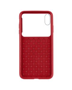 Чехол-накладка для iPhone XS MAX Baseus Glass & Weaving Красный (Red)