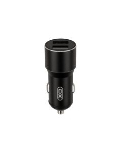 Автомобільний зарядний пристрій XO TZ09 2.4A/2USB + кабель lightning Чорний (Black)