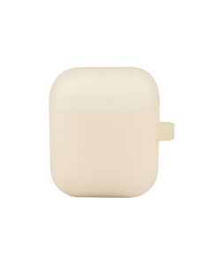 Чохол для навушників AirPods 2 Slim luminescent Білий (White) + карабін