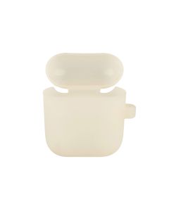 Чохол для навушників AirPods 2 Slim luminescent Білий (White) + карабін