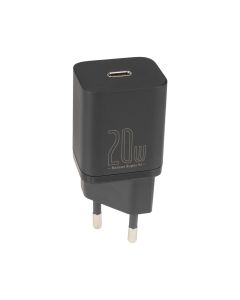 Зарядное устройство Baseus Super Silicone PD 20W + кабель Type-C to Lightning Черный