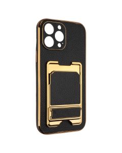 Чехол накладка для iPhone 13 Pro Max Gold Серия Черная (Black)
